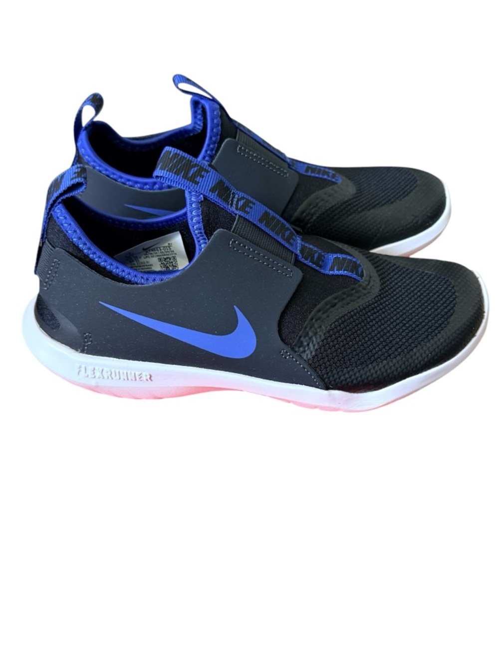 NWB Nike Flex Runner Black/Game Royal/Dark Smoke Grey/White Size 2.5Y - Picture 6 of 10